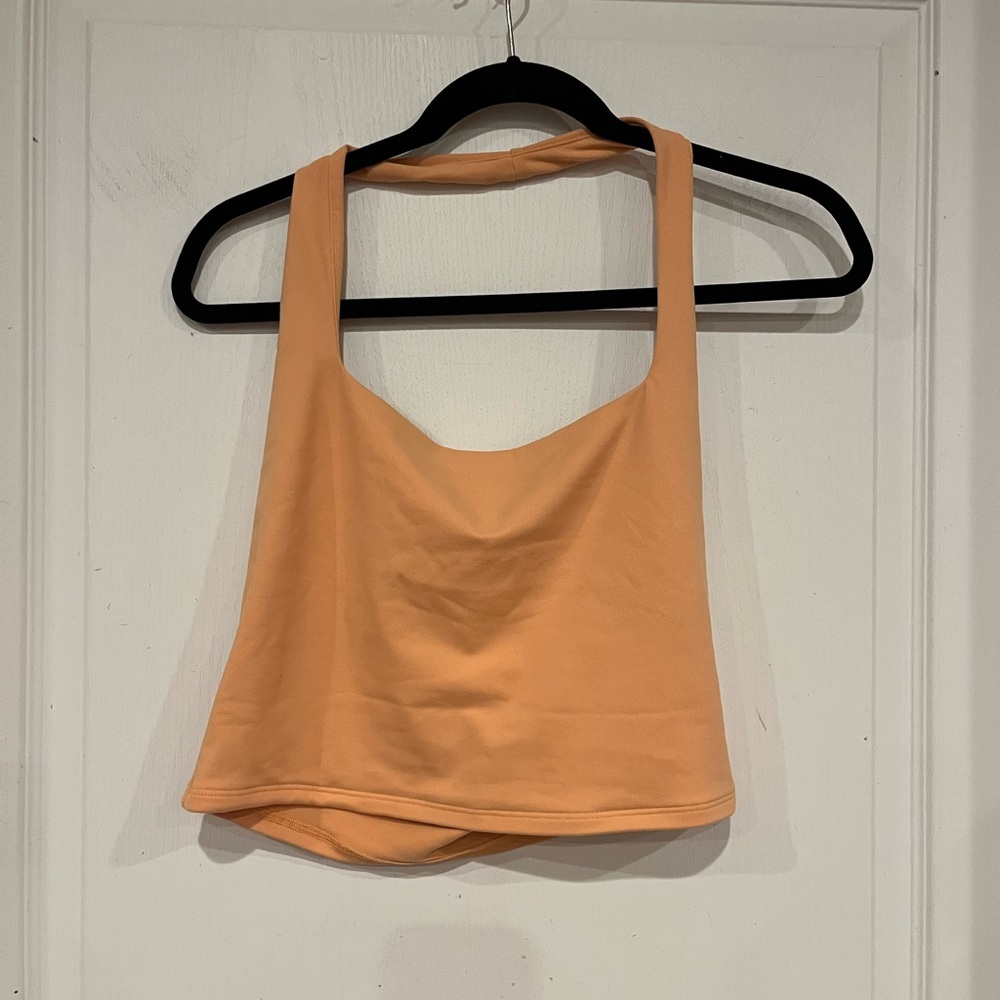 Abercrombie & Fitch Seamless Halter cropped tank in Orange (L)